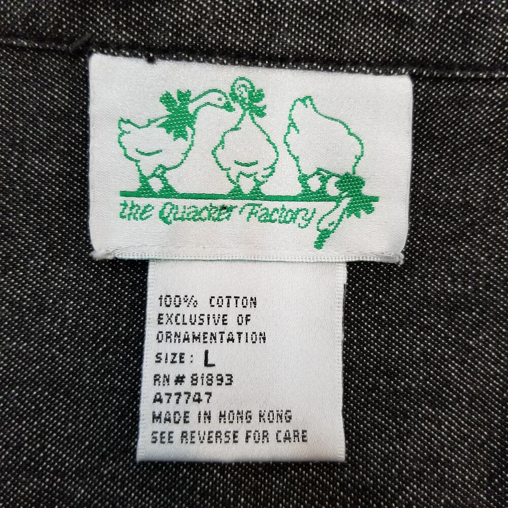 Quacker Factory Black Chambray Snowflake Button U… - image 3